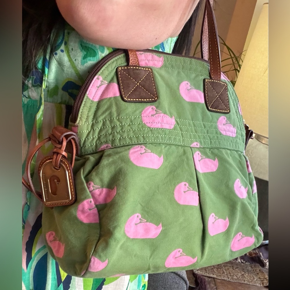 RARE🔥Authentic DOONEY & BOURKE Leather/cotton Duck print Satchel/Shoulder bag - Picture 7 of 16